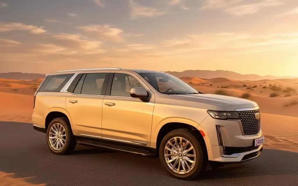 Cadillac Escalade 2021 Beige side profile – rental in Dubai
