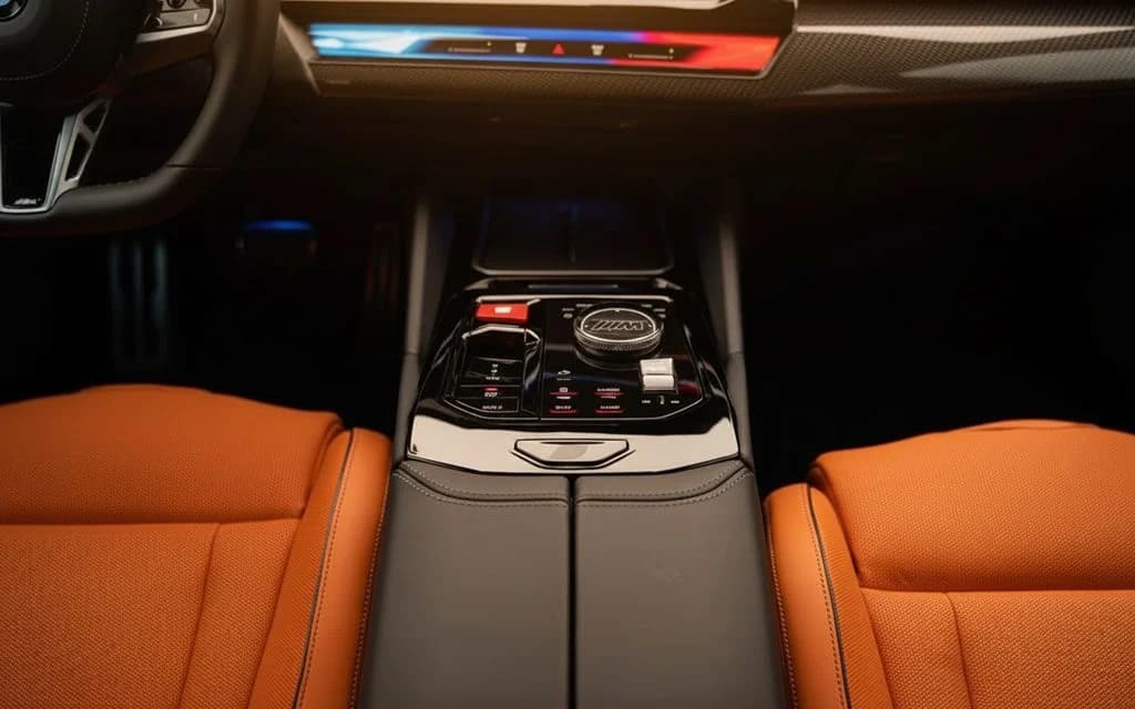 Bmw M5 2025 interior view showing trim – rental in Dubai