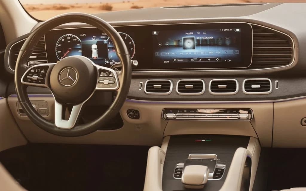 Mercedes Gle53 2023 interior view showing trim – rental in Dubai