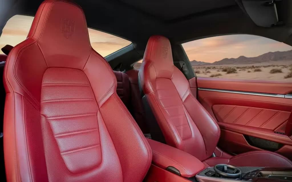 Porsche 911 2023 leather seats and cabin – rental in Dubai