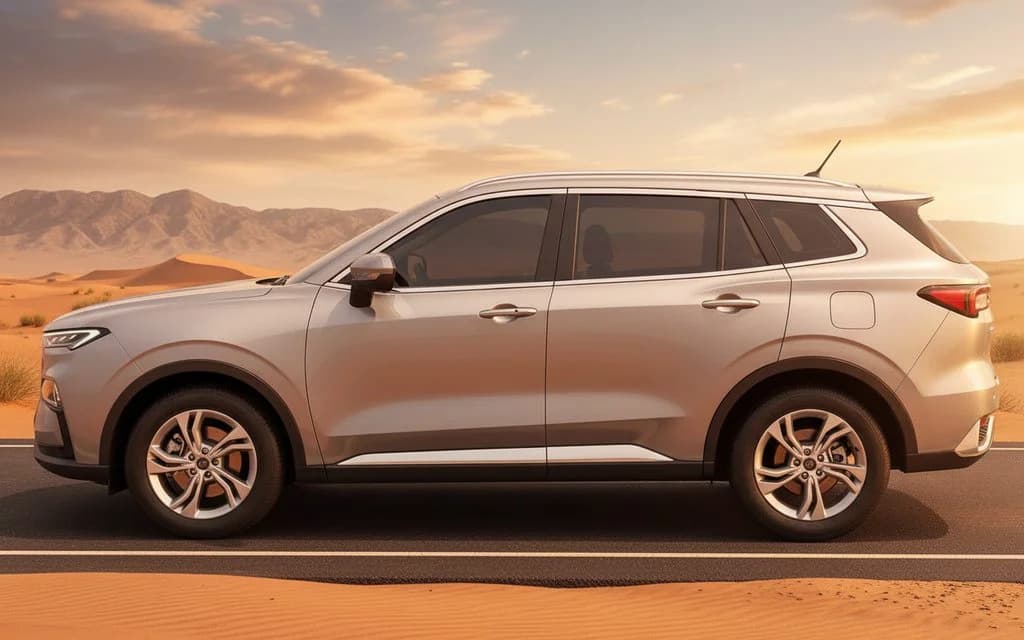Ford Territory 2025 Grey side profile – rental in Dubai