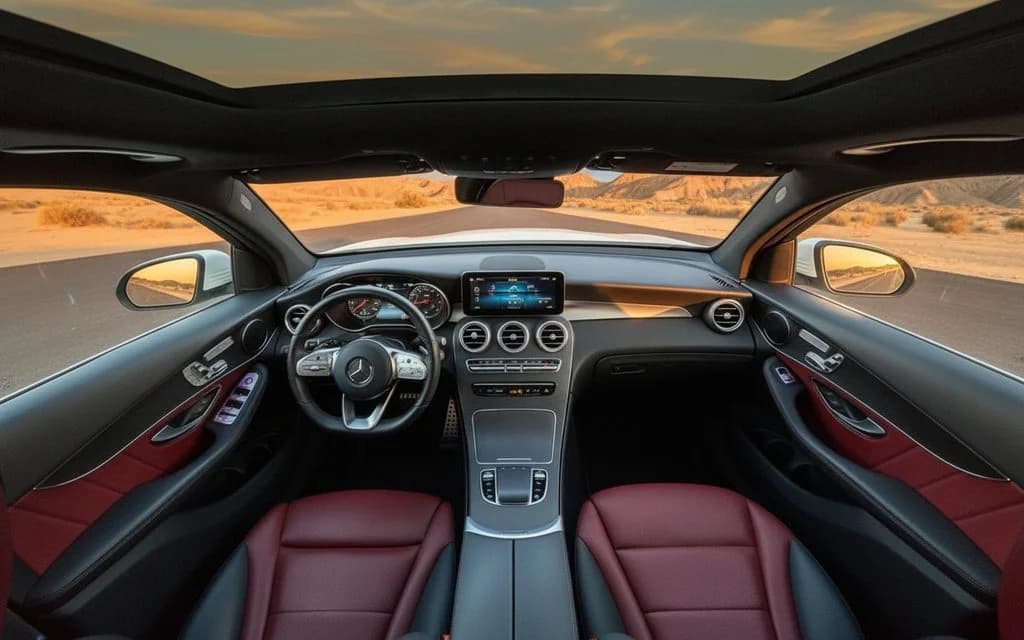 Mercedes Glc300 2022 interior view showing trim
