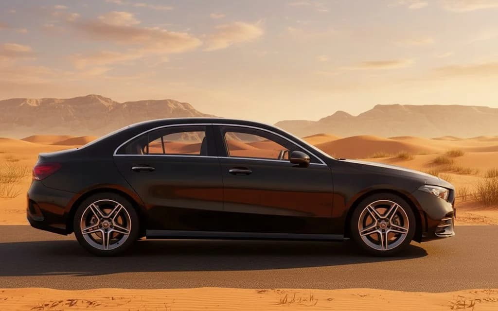 Mercedes A200 2024 Black side profile