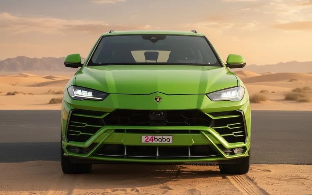 Lamborghini Urus 2021 Green car for Dubai Rental
