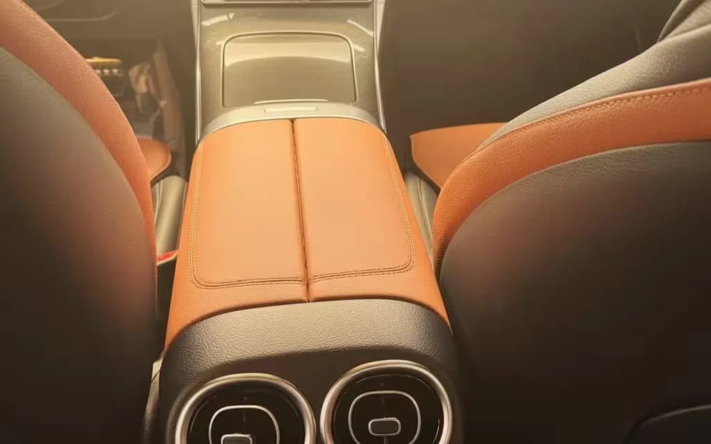 Mercedes C300 2023 interior view showing trim – rental in Dubai
