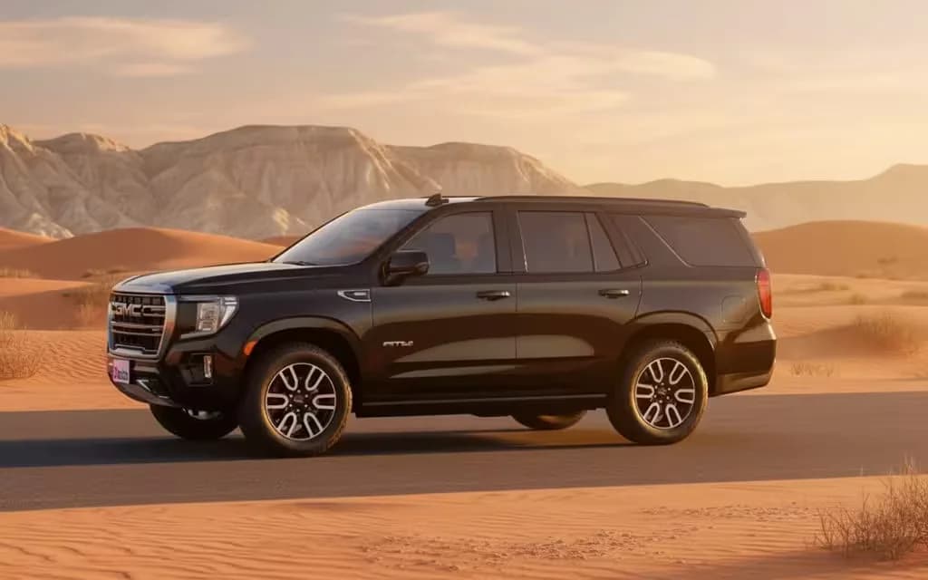 Gmc Yukon 2023 Black side profile – rental in Dubai