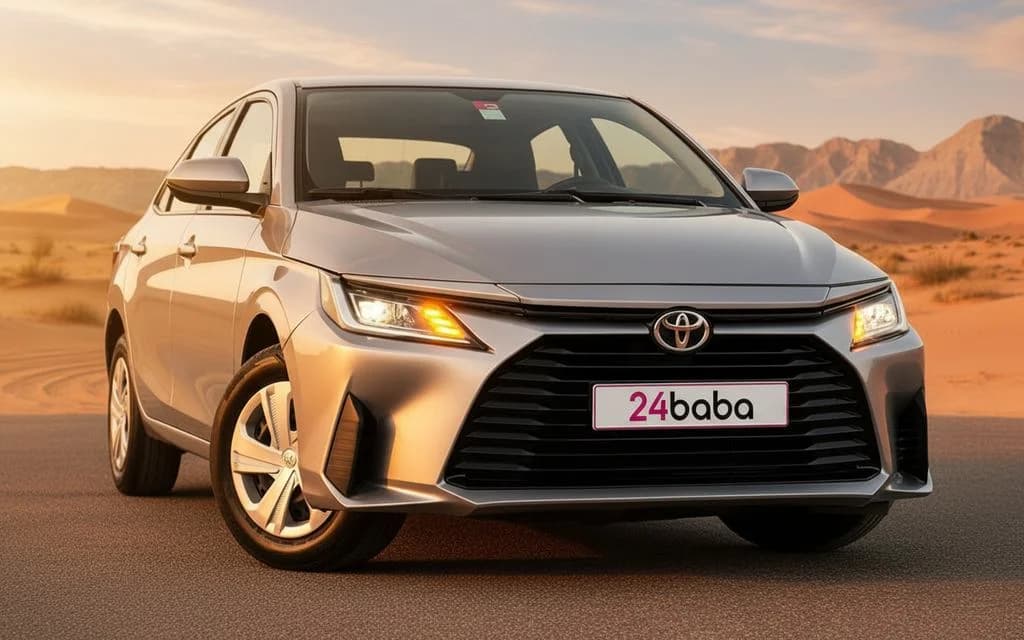Toyota Yaris 2023 Silver cover image – rental in Dubai