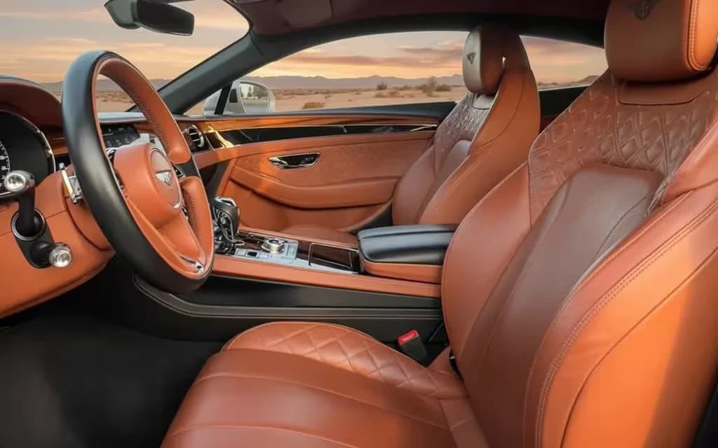 Bentley ContinentalGt Gtc 2025 leather seats and cabin – rental in Dubai