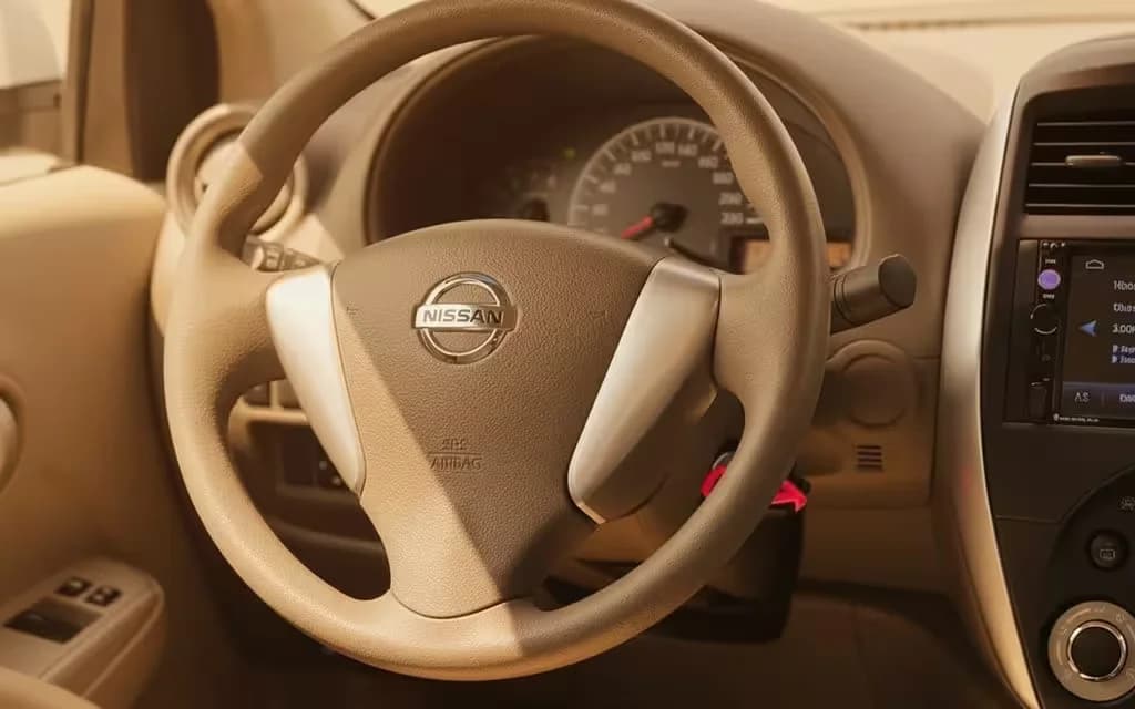 Nissan Sunny 2024 interior view showing trim – rental in Dubai