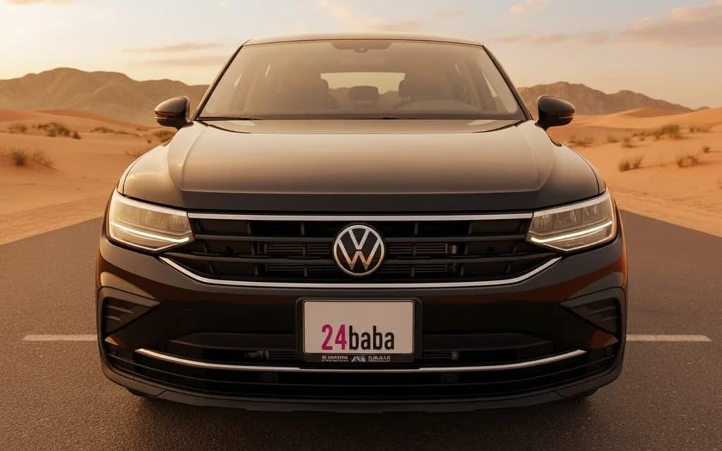 Volkswagen Tiguan 2024 Black front view with headlights