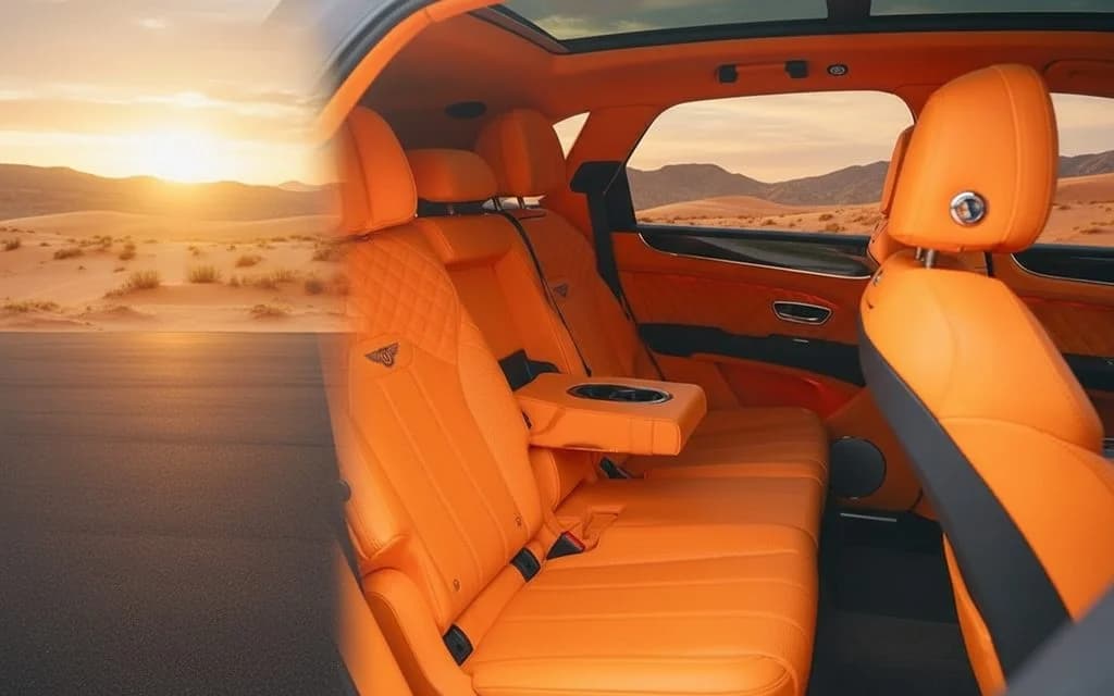 Bentley Bentayga 2022 leather seats and cabin – rental in Dubai