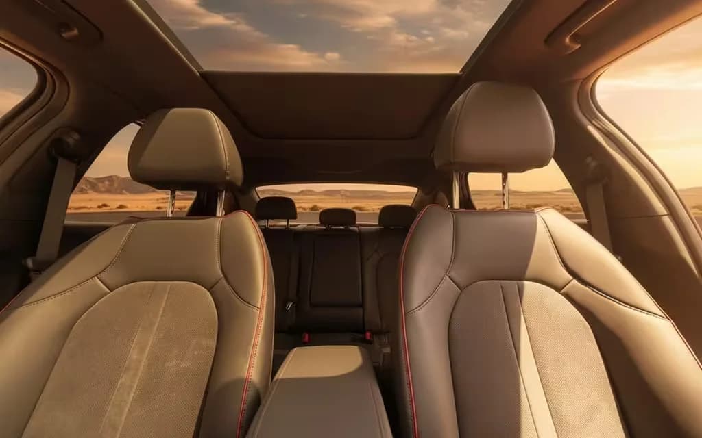 Hyundai Sonata 2022 leather seats and cabin – rental in Dubai