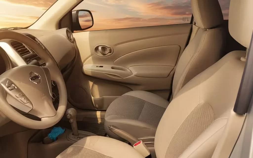 Nissan Sunny 2021 leather seats and cabin – rental in Dubai