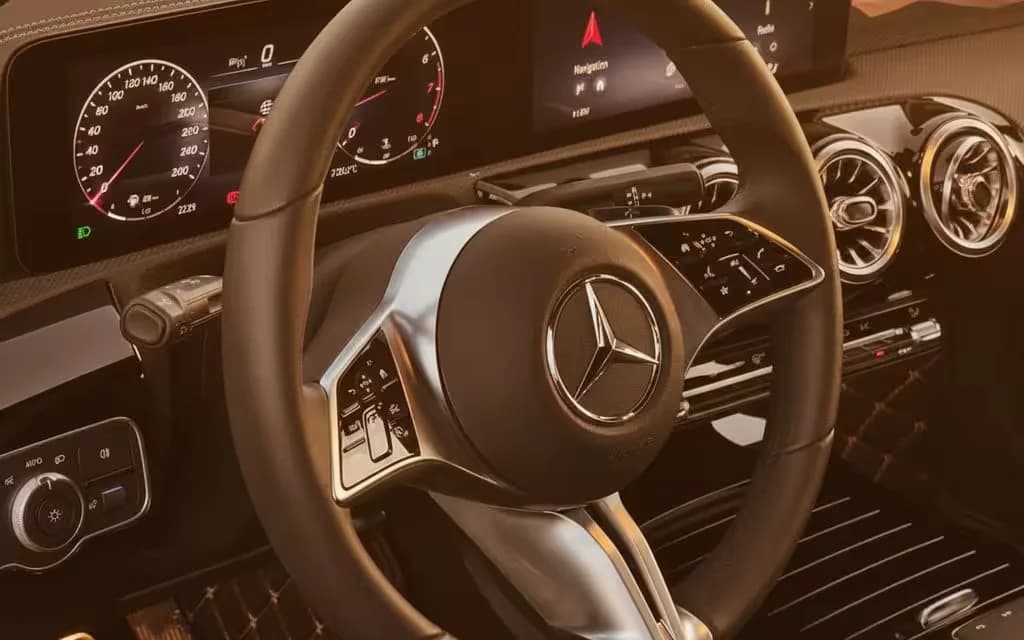 Mercedes A200 2023 interior view showing trim