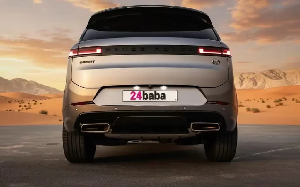 LandRover RangeRoverSport 2023 Silver rear view showing taillights – rental in Dubai