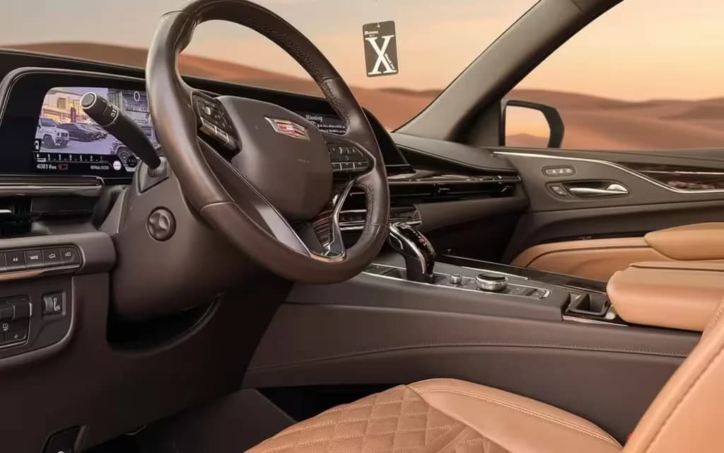 Cadillac Escalade 2023 dashboard and infotainment – rental in Dubai