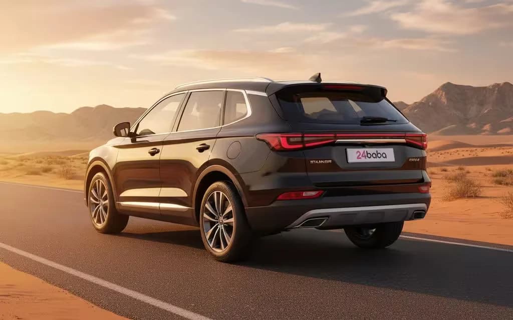 Haval Dargo 2023 Black parked outdoor scene – rental in Dubai
