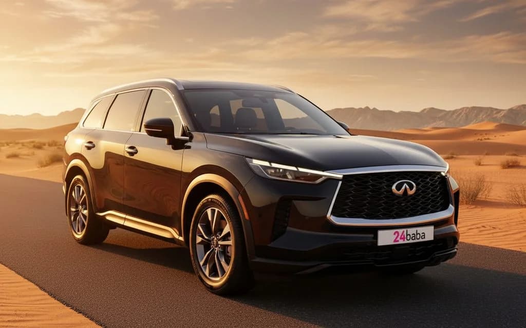 Infiniti Qx60 2023 Black front view with headlights