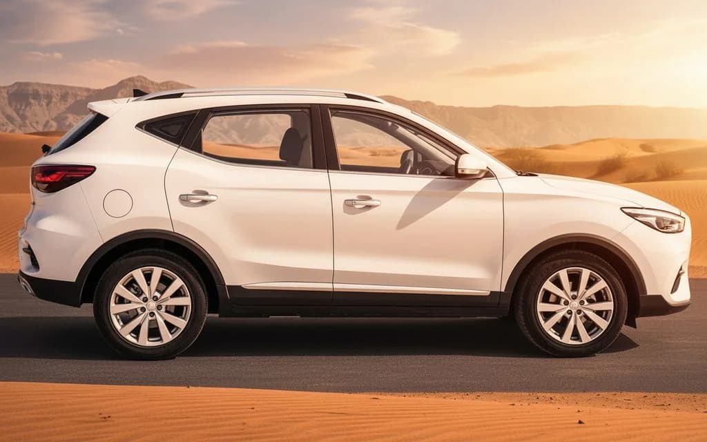 Mg Zs 2022 White side profile – rental in Dubai