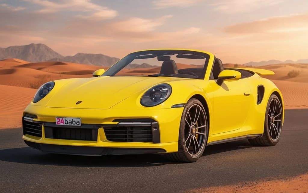 Porsche 911 2023 Yellow cover image – rental in Dubai