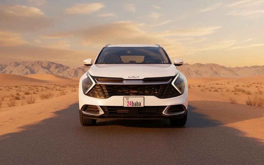 Kia Sportage 2024 White front view with headlights