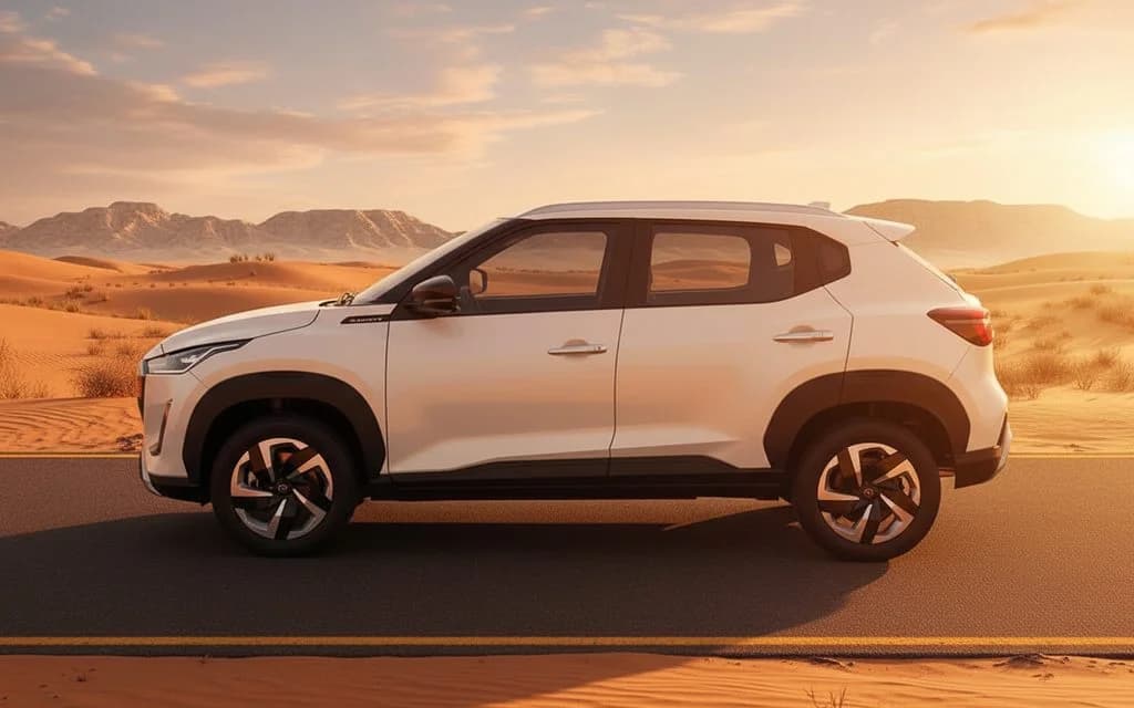 Nissan Magnite 2025 White side profile