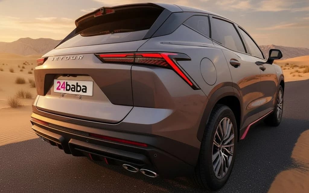 Jetour Dashing 2024 Grey rear view showing taillights – rental in Dubai