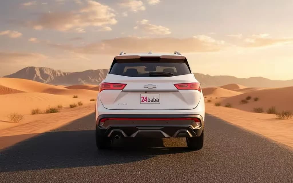 Chevrolet Captiva 2023 White rear view showing taillights – rental in Dubai
