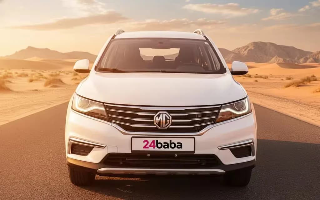 Mg Rx5 2024 White front view with headlights – rental in Dubai