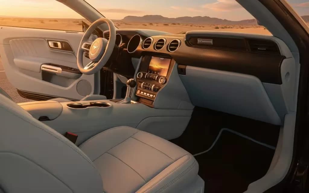 Ford Mustang 2021 interior view showing trim – rental in Dubai