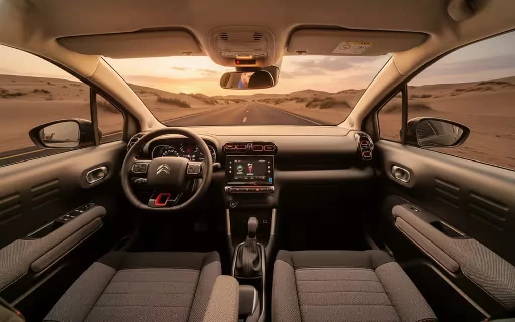 Citroen C3 2022 dashboard and infotainment – rental in Dubai