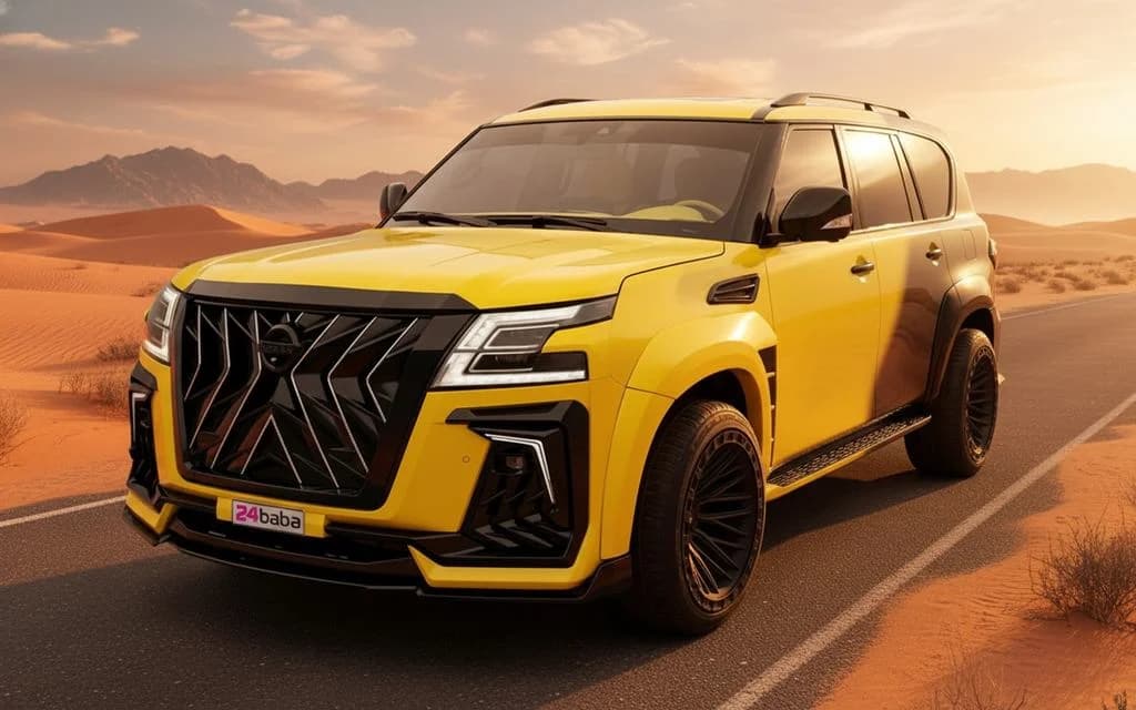 Nissan Patrol 2023 Yellow cover image – rental in Dubai