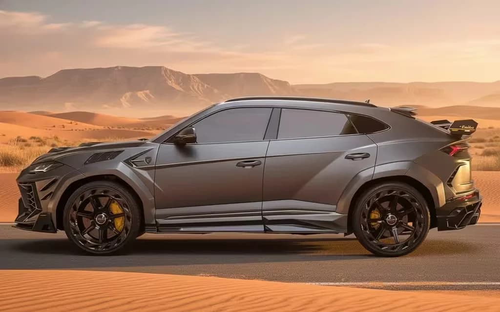Lamborghini Urus 2021 Grey side profile – rental in Dubai