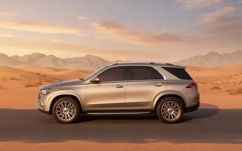Mercedes Gle350 2020 Grey side profile – rental in Dubai