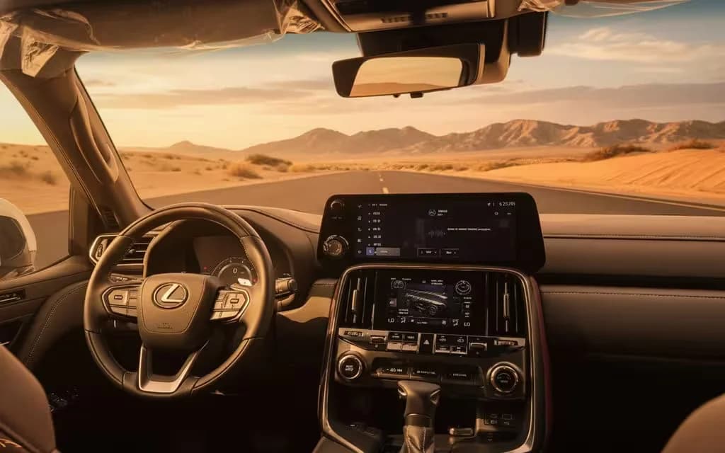 Lexus Lx 2023 dashboard and infotainment – rental in Dubai