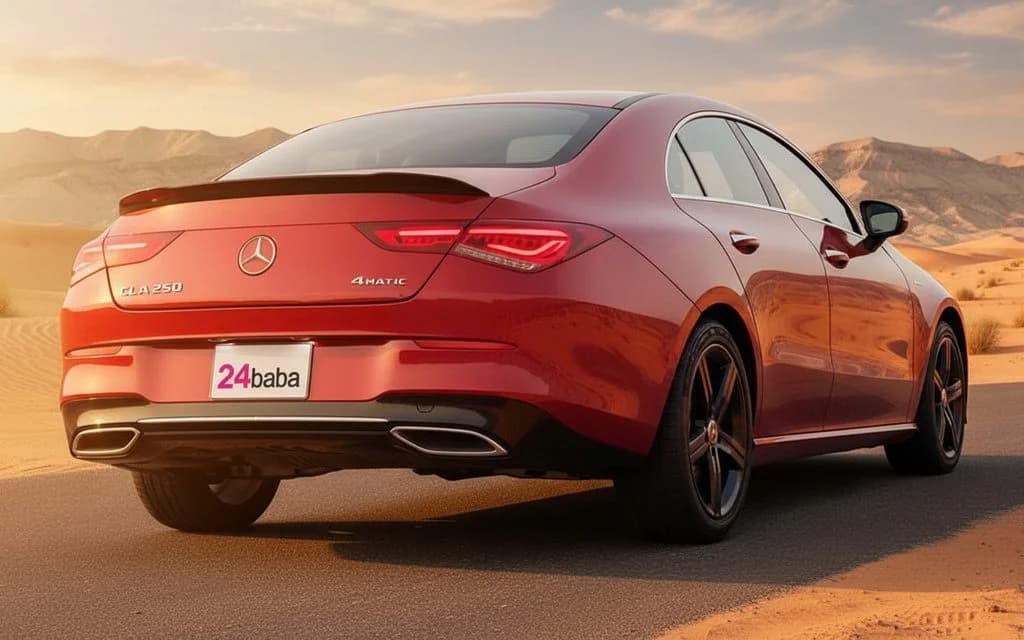 Mercedes Cla250 2022 Red rear view showing taillights