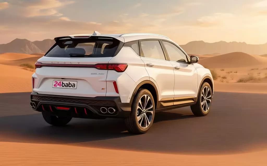 Geely Coolray 2025 White rear view showing taillights – rental in Dubai
