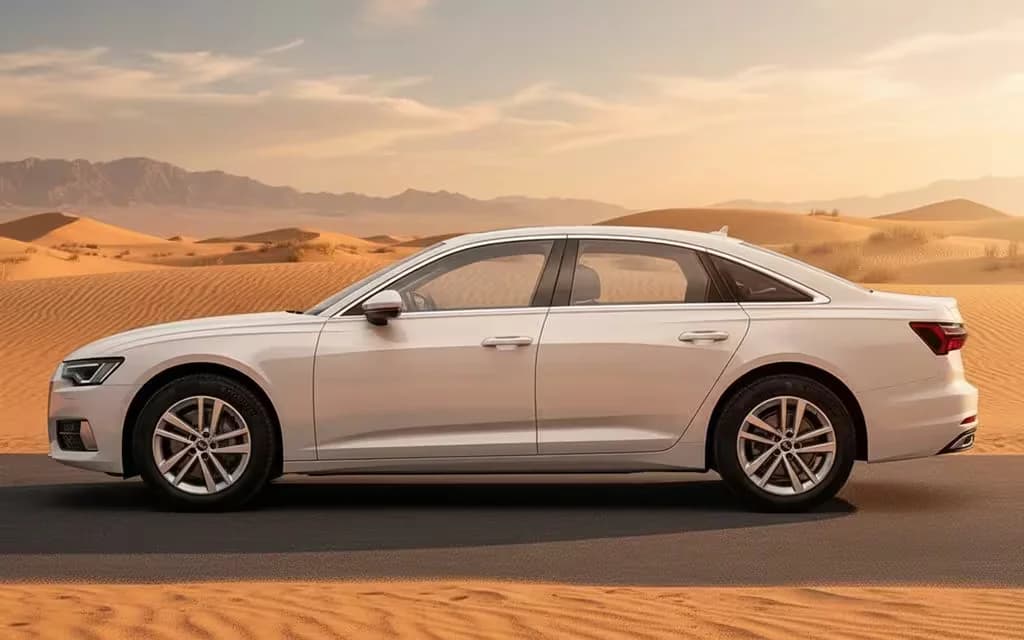 Audi A6 2024 White side profile