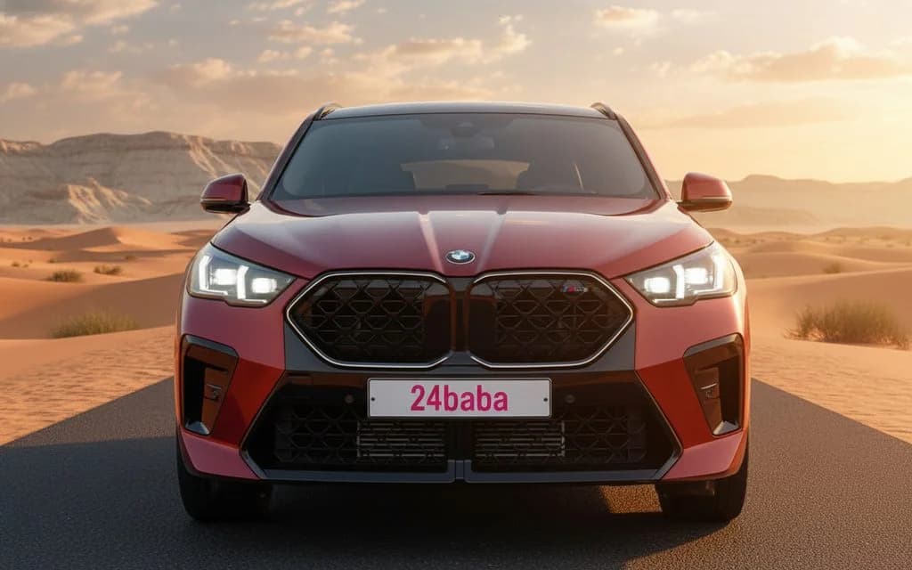 Bmw X2 2024 Red front view with headlights