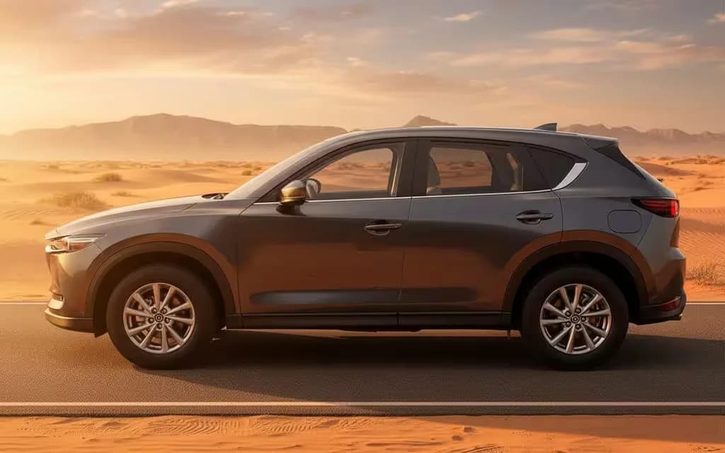 Mazda Cx 5 2024 Grey side profile – rental in Dubai