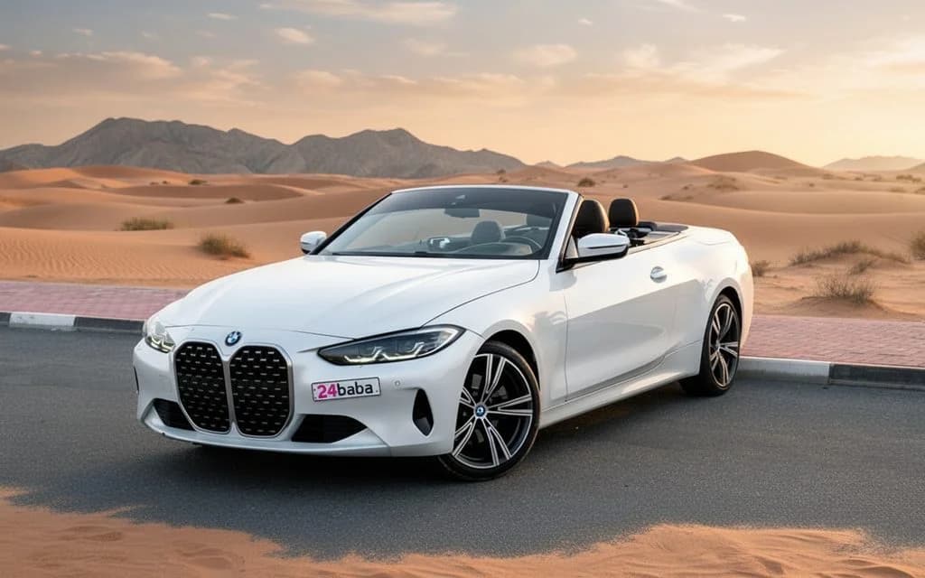 Bmw 430 2023 White rental in Dubai