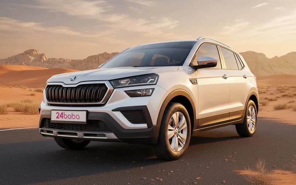 Skoda Kushaq 2023 Silver rental in Dubai