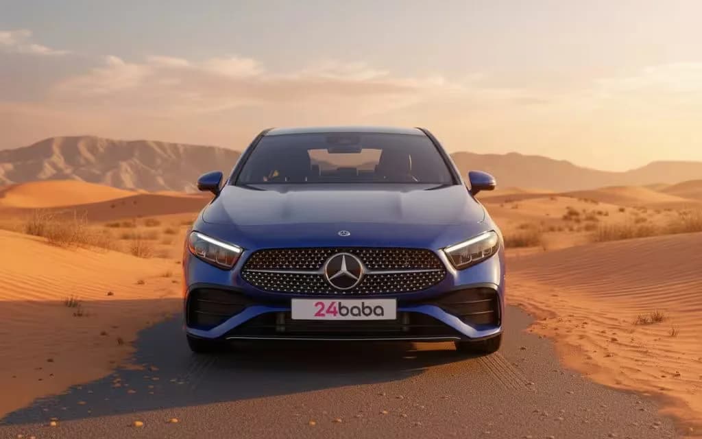 Mercedes A220 2022 Blue front view with headlights