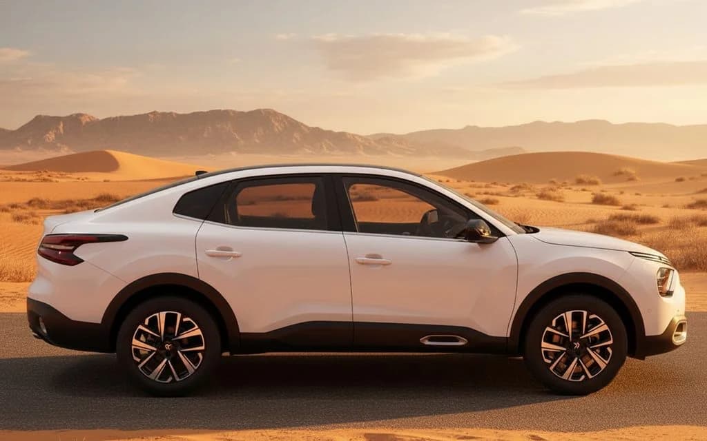 Citroen C4 2025 White side profile – rental in Dubai