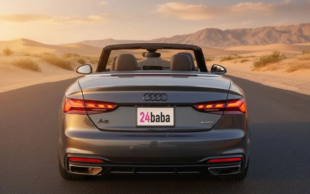 Audi A5 2020 Grey rear view showing taillights