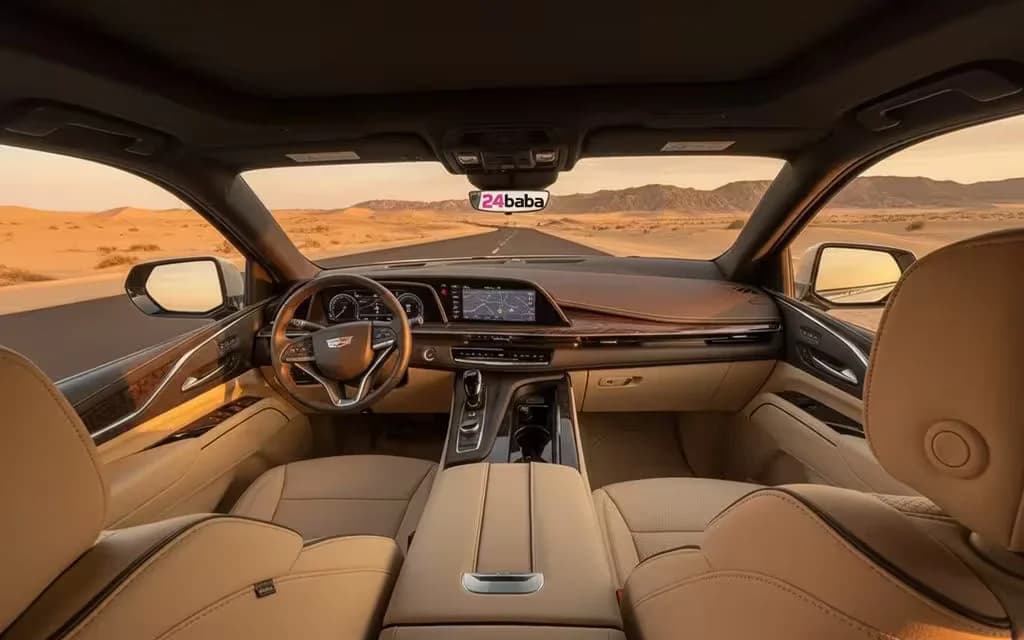 Cadillac Escalade 2021 dashboard and infotainment – rental in Dubai