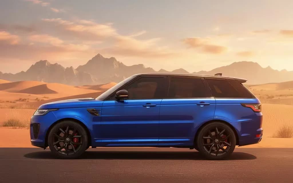 LandRover RangeRoverSport 2020 Blue side profile – rental in Dubai