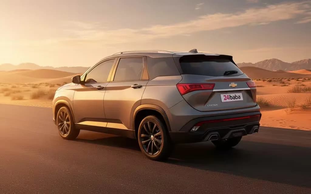 Chevrolet Captiva 2023 Grey rear view showing taillights – rental in Dubai