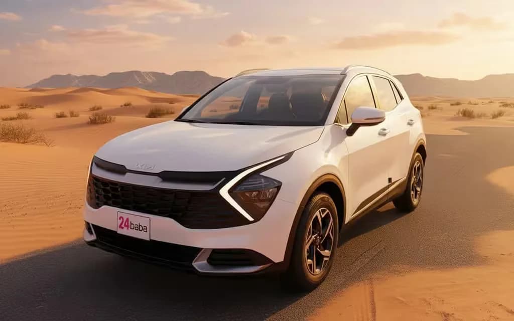 Kia Sportage 2023 White front view with headlights