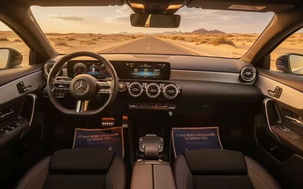 Mercedes A220 2022 interior view showing trim